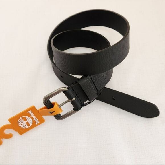 Timberland‎ Black Leather Men's Belt Size XL 42 44 NEW - Picture 1 of 8